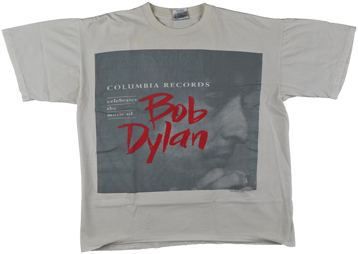 "30th anniversary" - MADISON SQUARE GARDEN, NYC - Bob Dylan white short sleeve t shirt w/ gray
