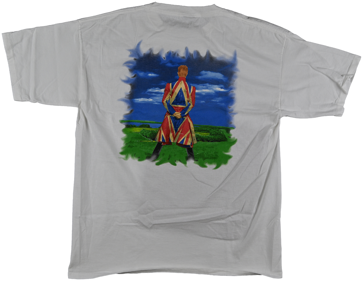 "birthday celebration" - MADISON SQUARE GARDEN, NYC - David Bowie white short sleeve t shirt w/ iris in front