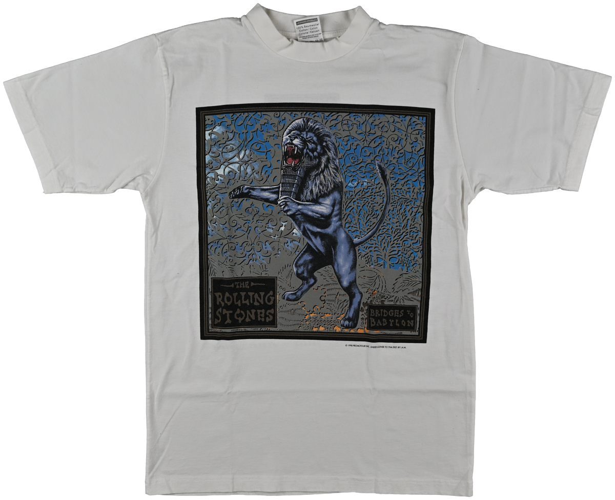 "Bridges to Babylon" - WORLD TOUR - Babylon Lion white sleeve t shirt