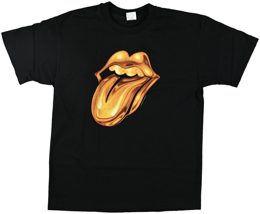 "Bridges to Babylon" - WORLD TOUR, (MADISON SQUARE GARDEN, NYC) - The Rolling Stones Gold lip t shirt