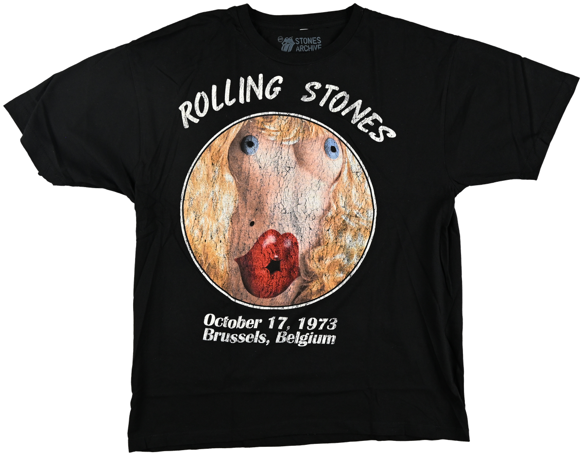 "Brussels Affair" - BRUSSELS, BELGIUM - The Rolling Stones naked lady w/ wig black short sleeve t shirt