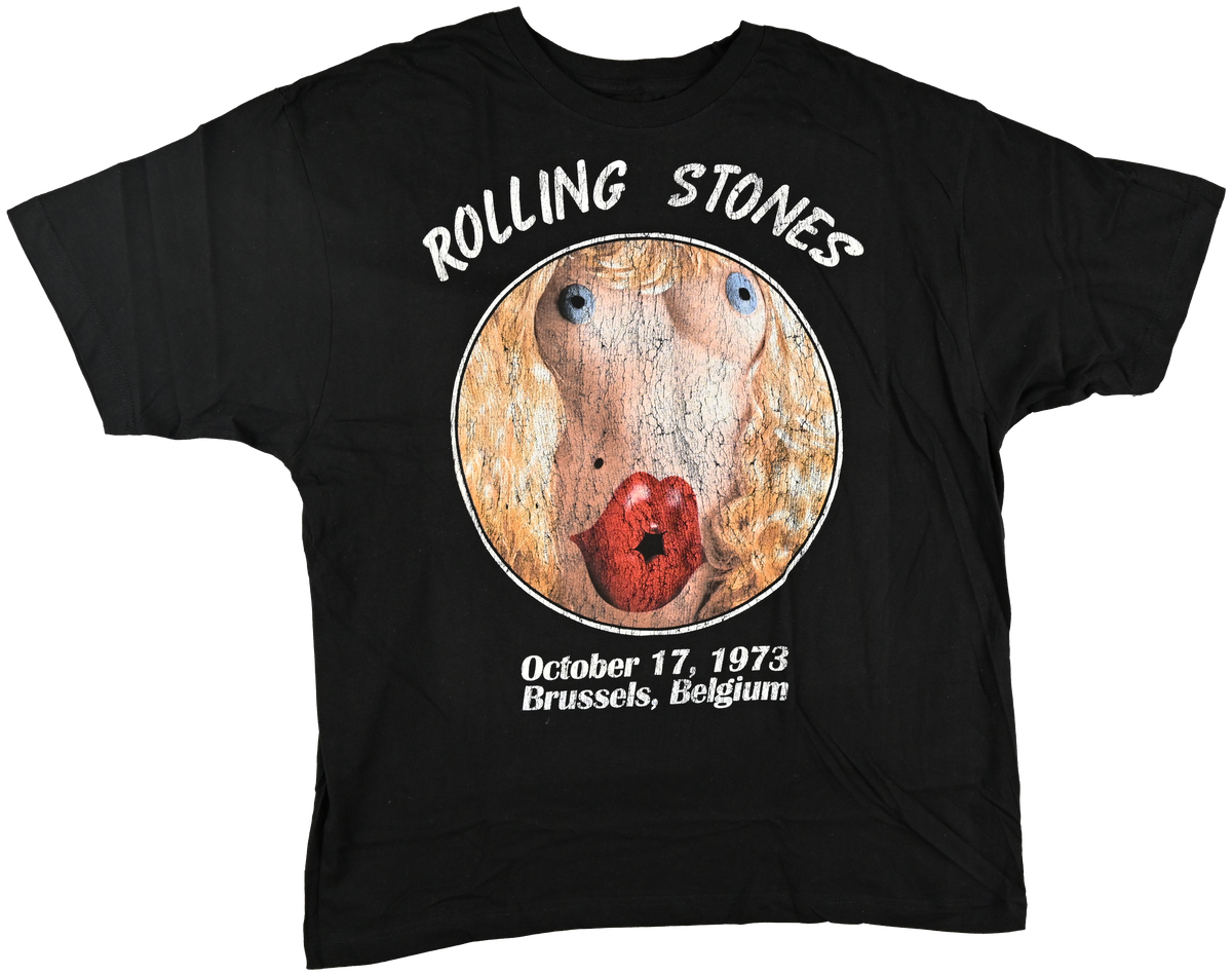 "Brussels Affair" - BRUSSELS, BELGIUM - The Rolling Stones naked lady w/ wig black short sleeve t shirt
