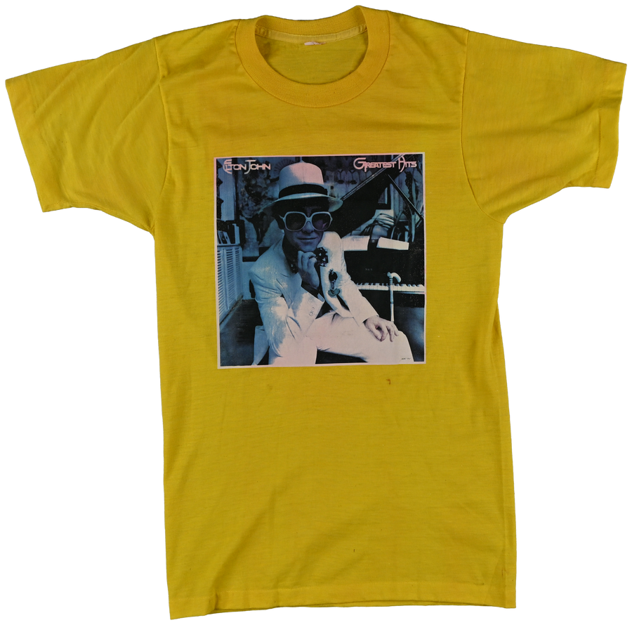 GRAPHIC TEE - Elton John Greatest Hits Yellow T-shirt