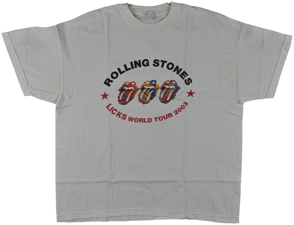 "licks tour" - WORLD TOUR - The rolling stones three lip licks t shirt