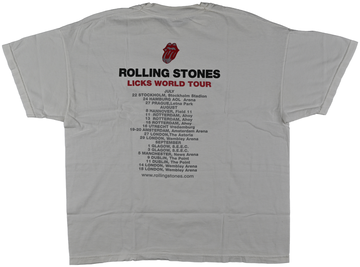 "licks tour" - WORLD TOUR - The rolling stones three lip licks t shirt