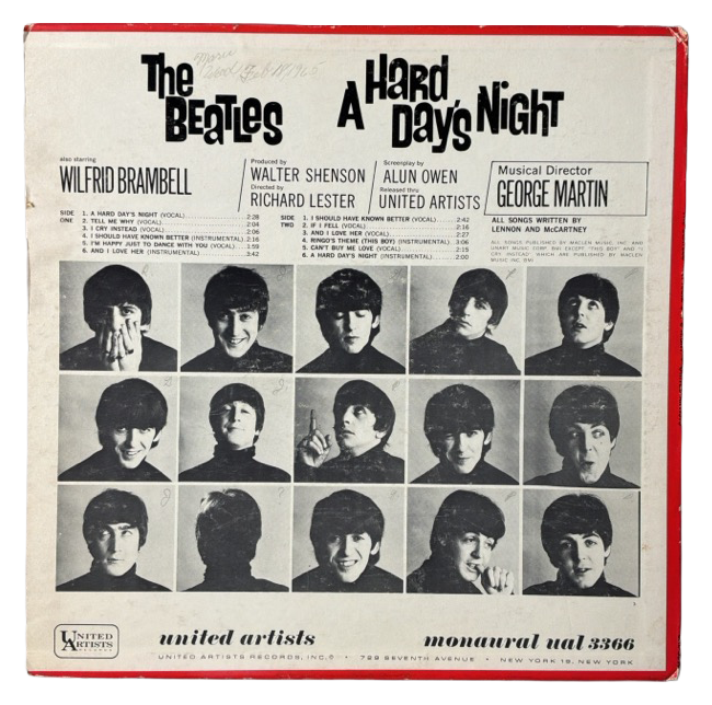 Original Motion Picture Sound Track “A Hard Day’s Night”