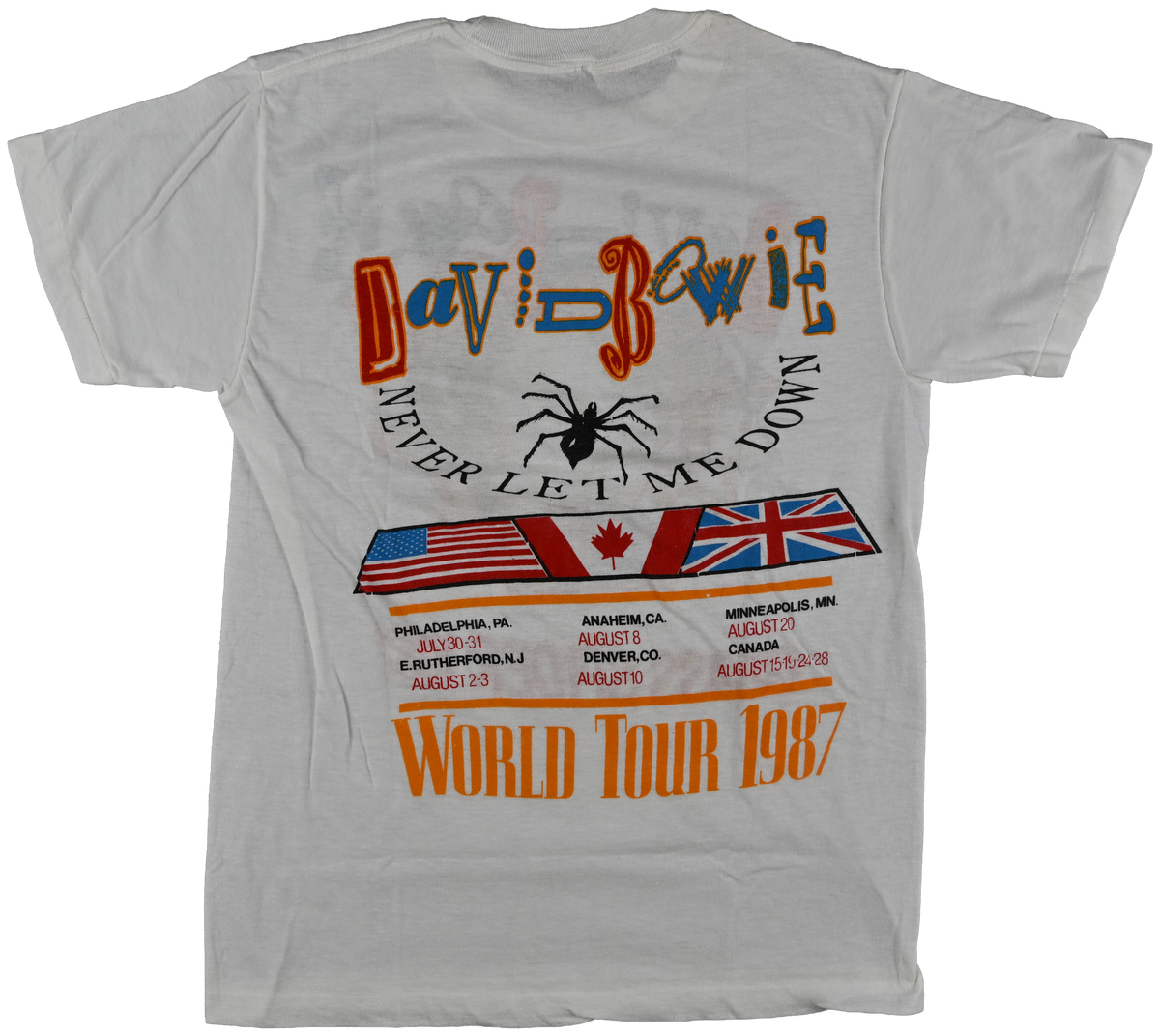 David Bowie "The Glass Spider Tour" WORLD TOUR Original T-Shirt