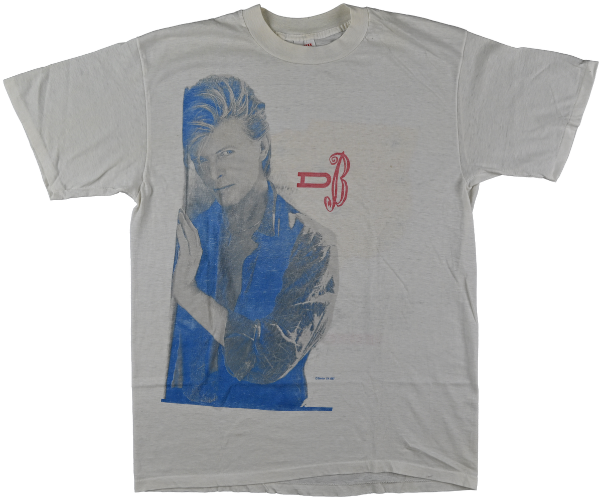 "The Glass Spider Tour" - WORLD TOUR - David Bowie white short sleeve t shirt w/ full body & face