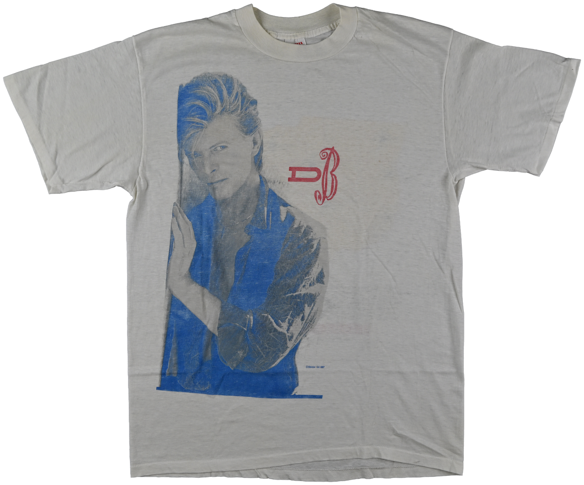 "The Glass Spider Tour" - WORLD TOUR - David Bowie white short sleeve t shirt w/ full body & face