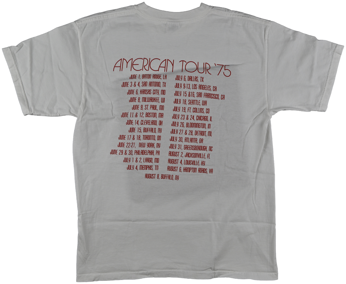 "Tour of the Americas 75" - WORLD TOUR - The Rolling Stones Eagle white short sleeve t shirt