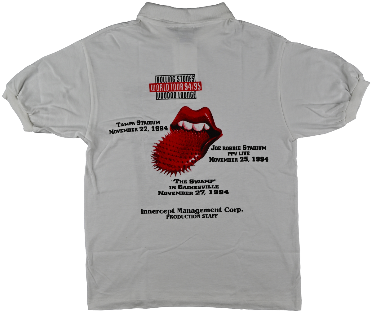 "Voodoo Lounge" - TAMPA, FLORIDA - The Rolling Stones white button up collared shirt